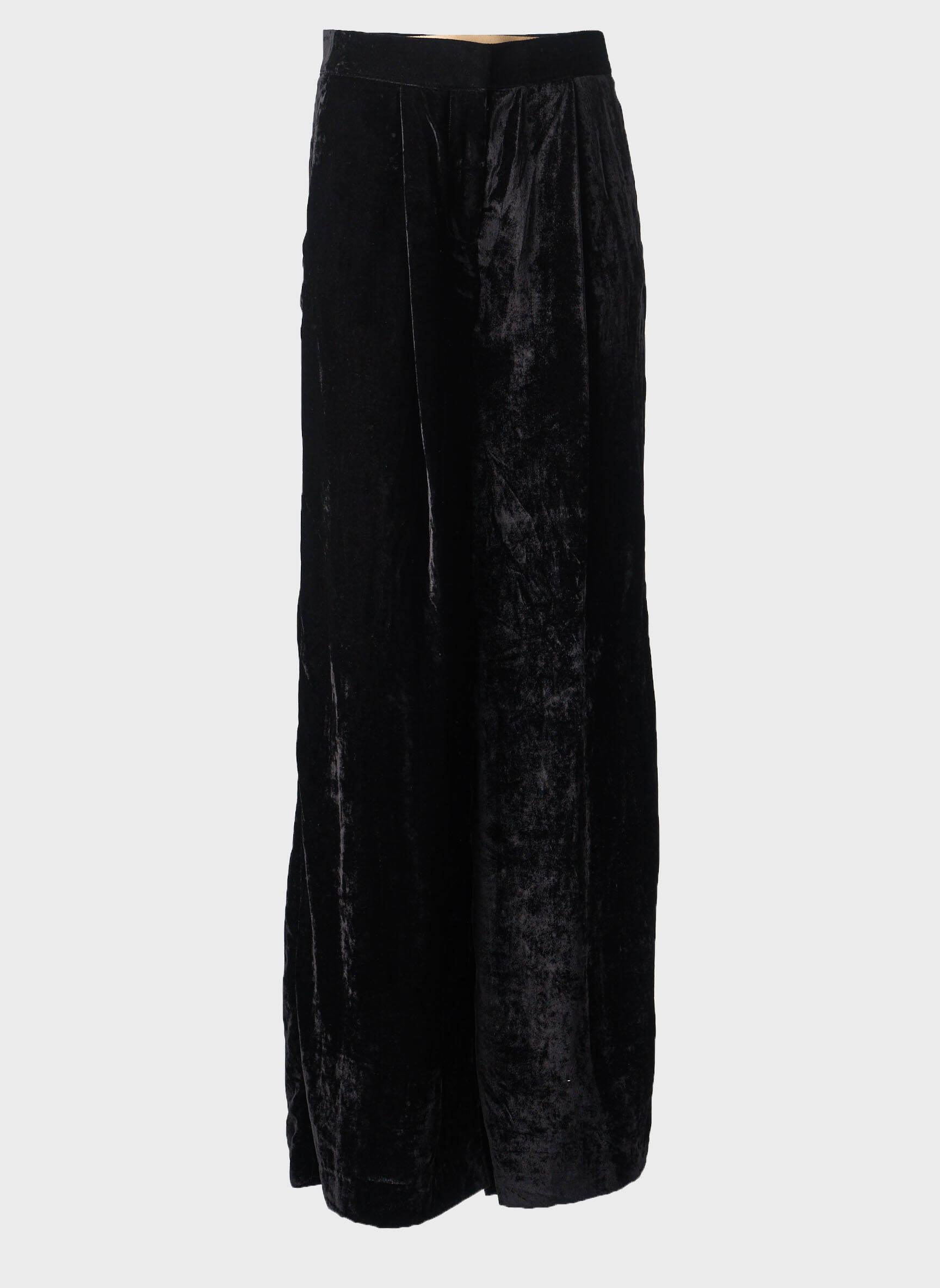 Pantalon large taille à pinces taille haute noir TOMMY HILFIGER femme