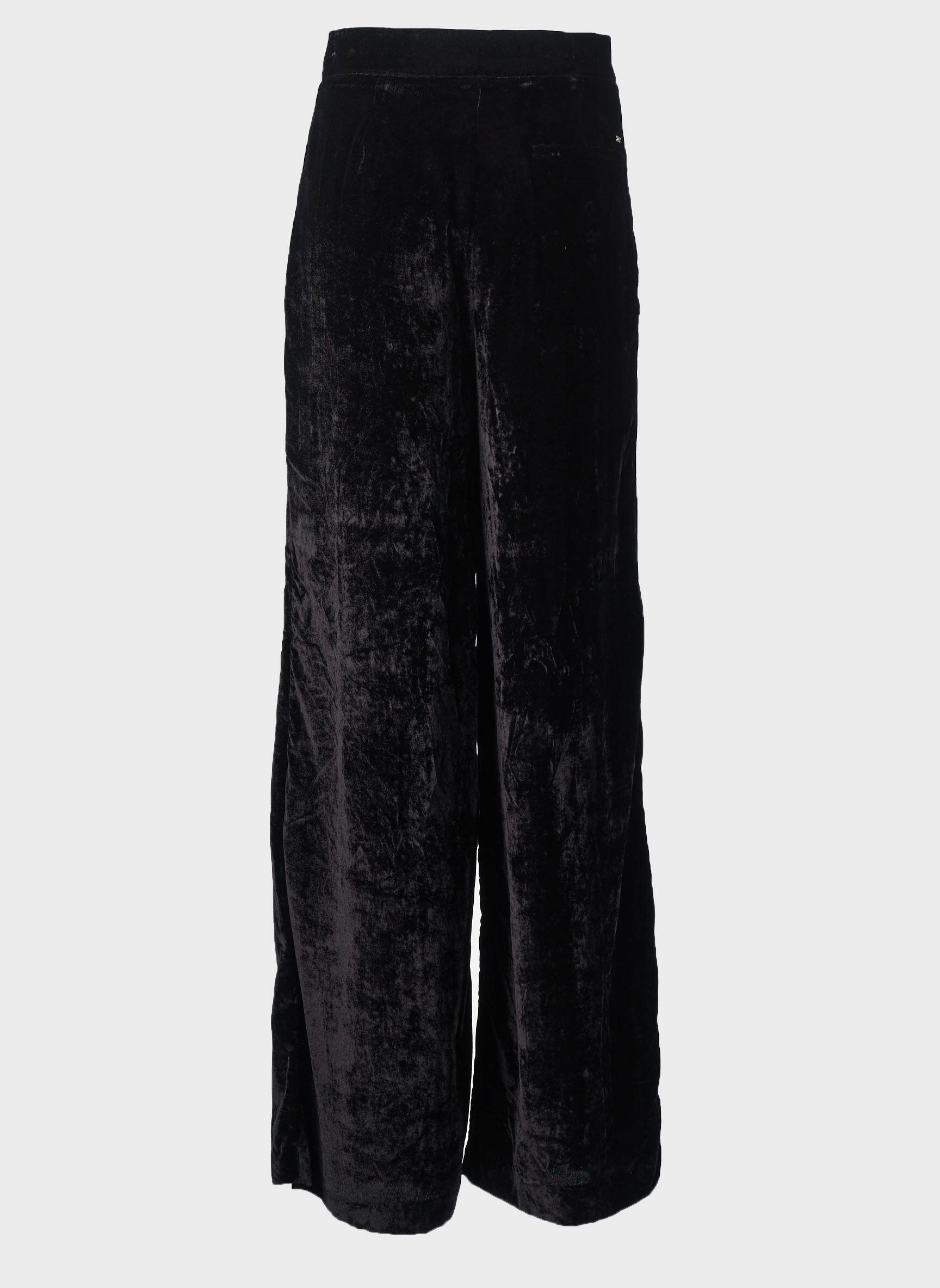 Pantalon large taille à pinces taille haute noir TOMMY HILFIGER femme