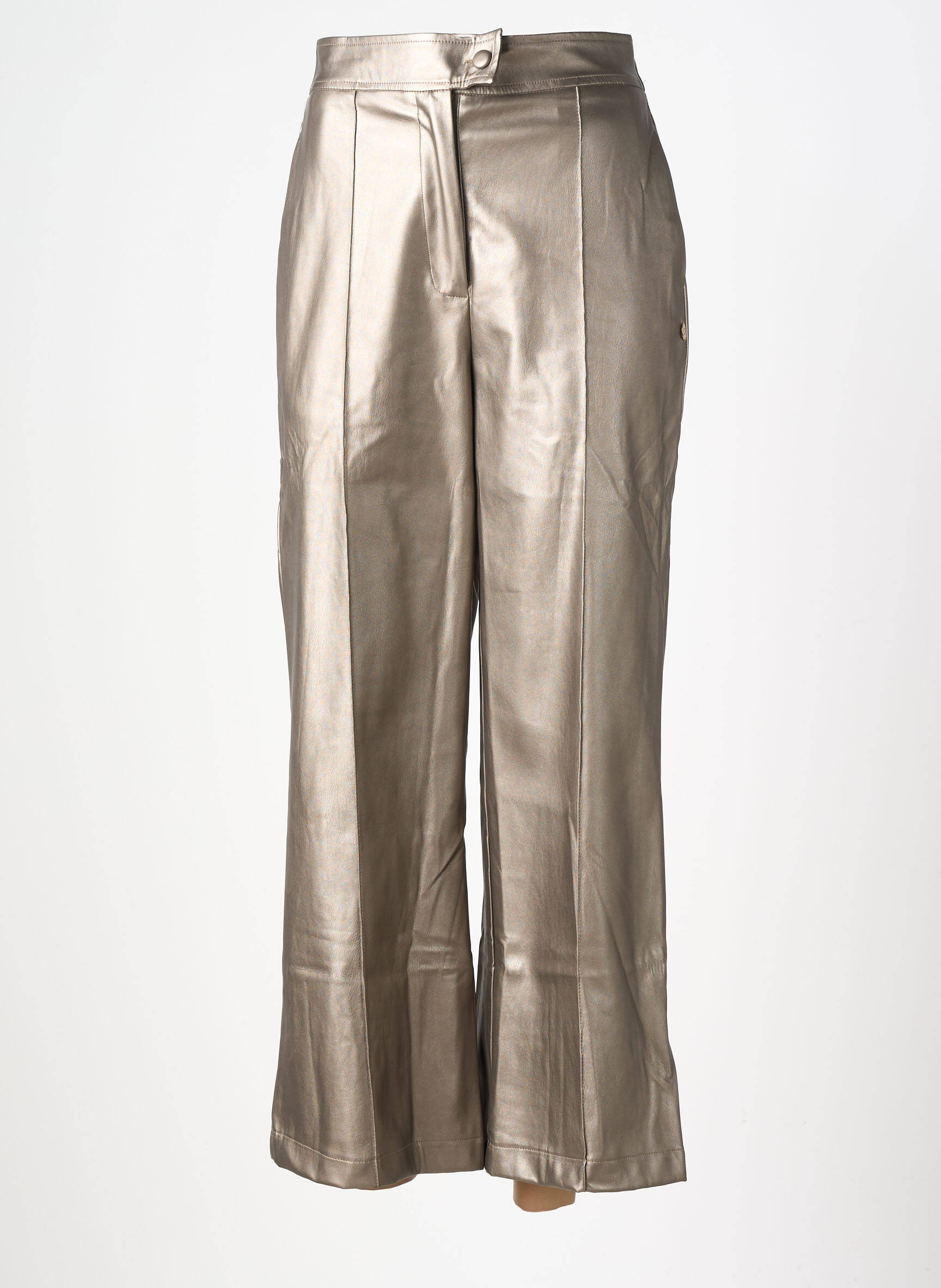 Pantalon large fermeture zippée sous rabat boutonné taille normale beige LES TROPEZIENNES PAR M.BELARBI femme