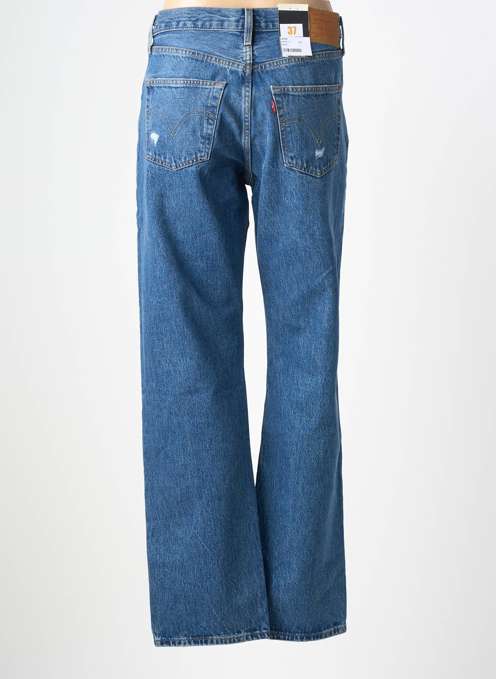 Jeans coupe droite effet usé délavé taille normale bleu LEVI'S femme