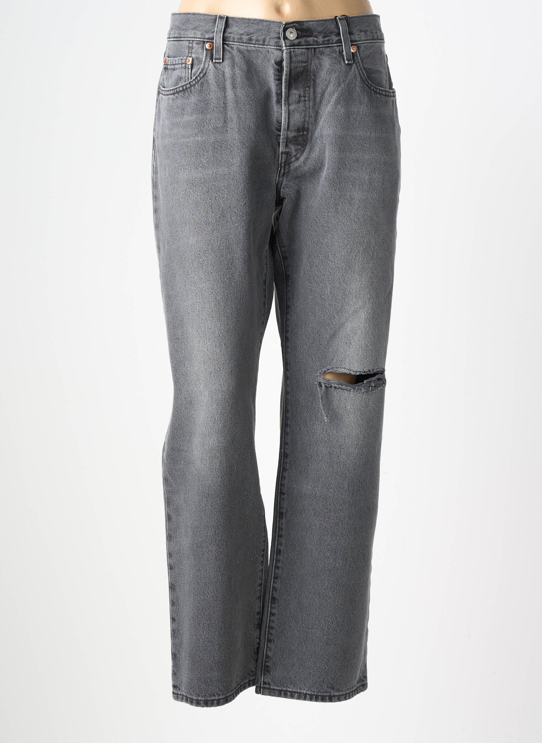 Jeans coupe droite taille haute taille haute gris LEVI'S femme