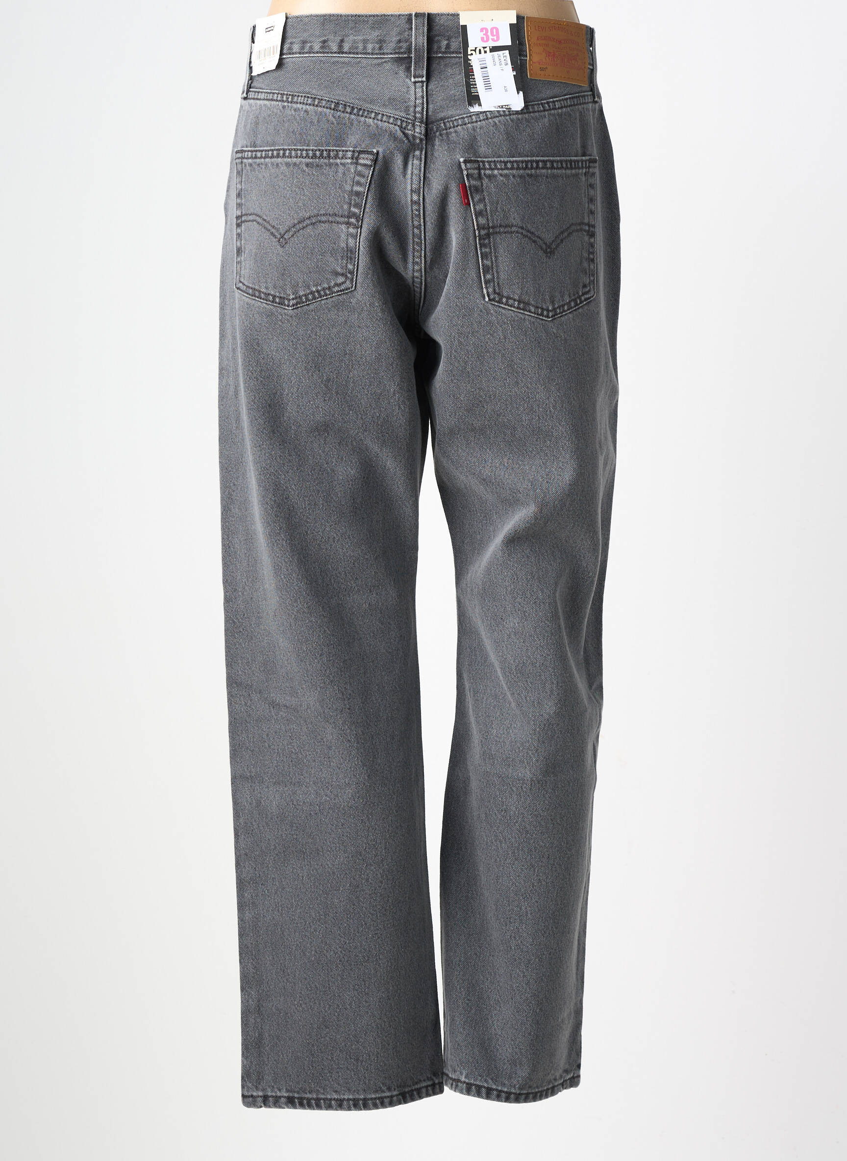Jeans coupe droite taille haute taille haute gris LEVI'S femme