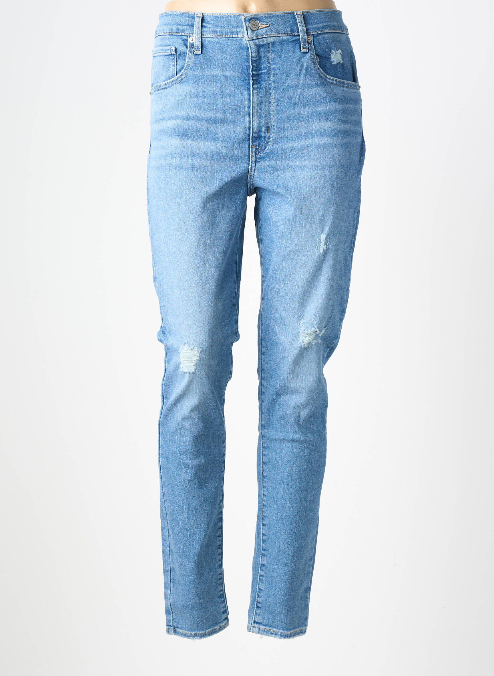 Jeans skinny effet usé délavé taille haute bleu LEVI'S femme