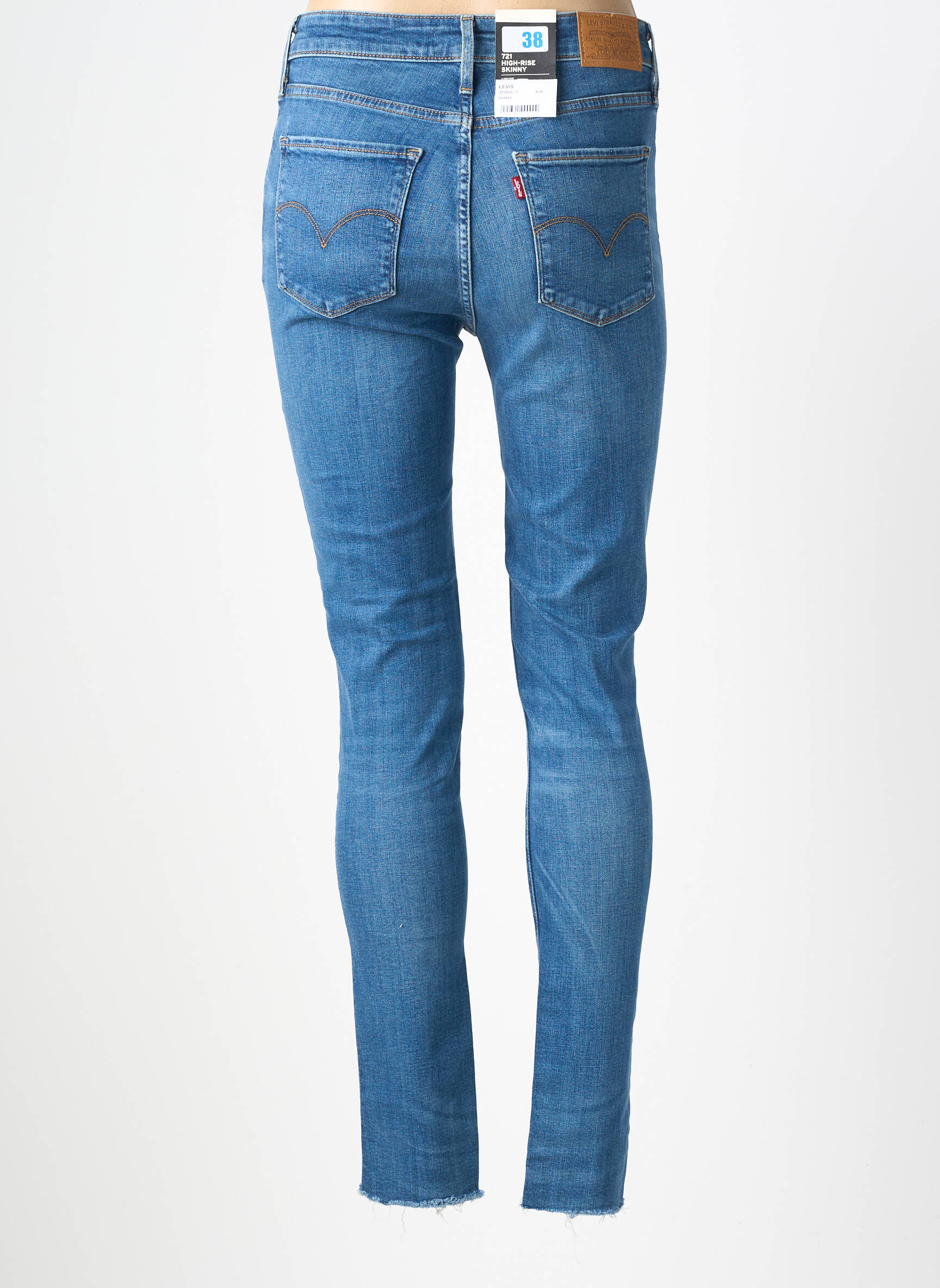 Jeans skinny effet usé délavé taille haute bleu LEVI'S femme