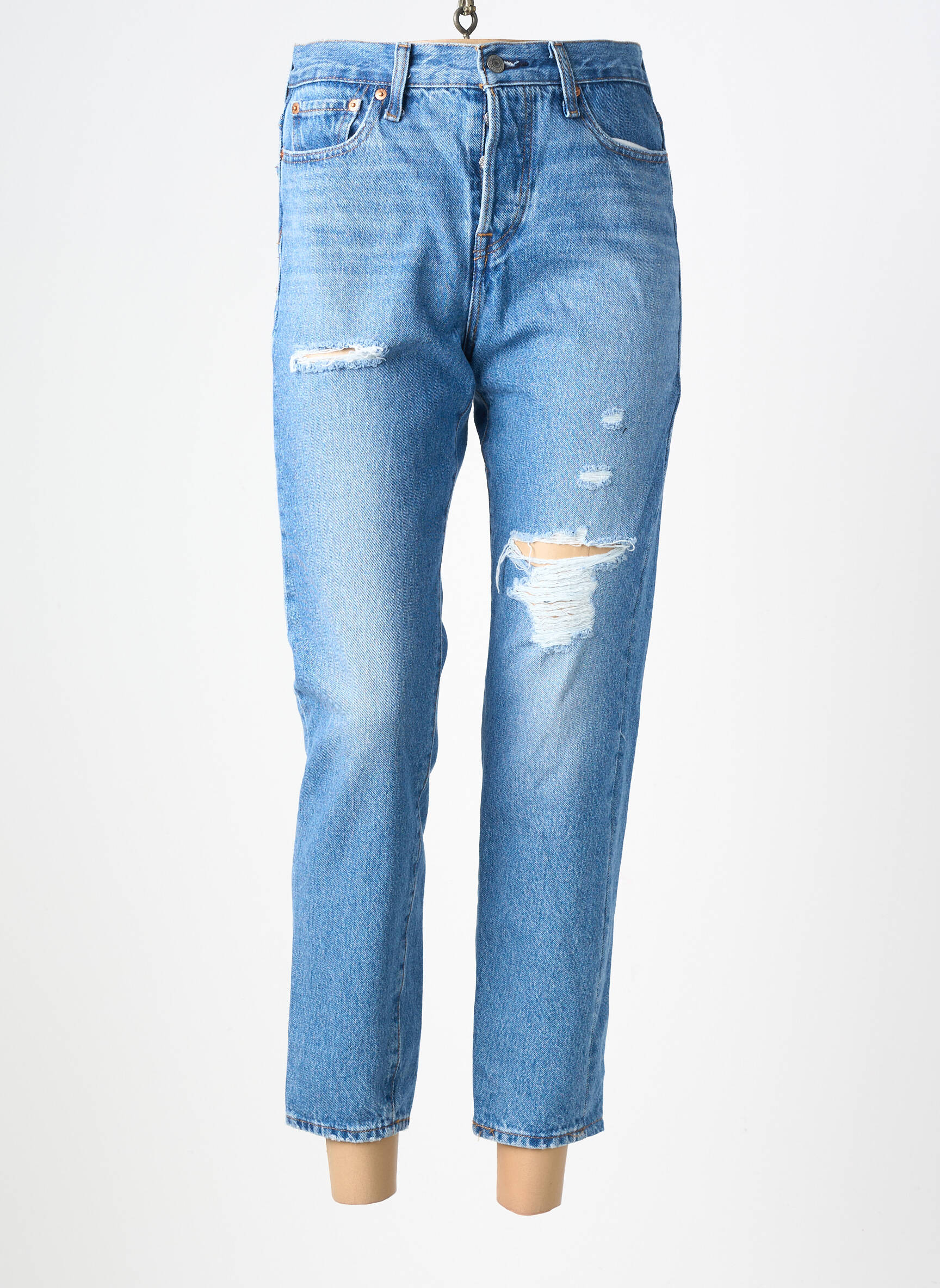 Jeans coupe slim effet usé délavé taille normale bleu LEVI'S femme