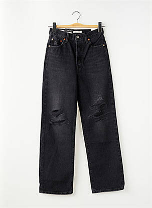 Jeans coupe droite effet usé délavé taille normale noir LEVI'S femme