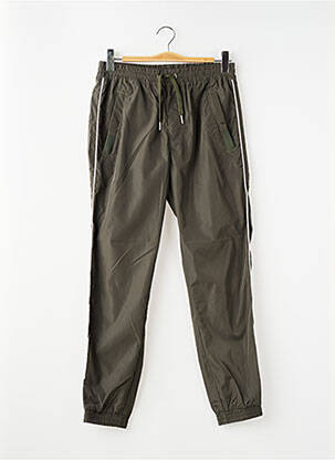 Jogging broderie galons latéraux taille normale vert SCHOTT homme