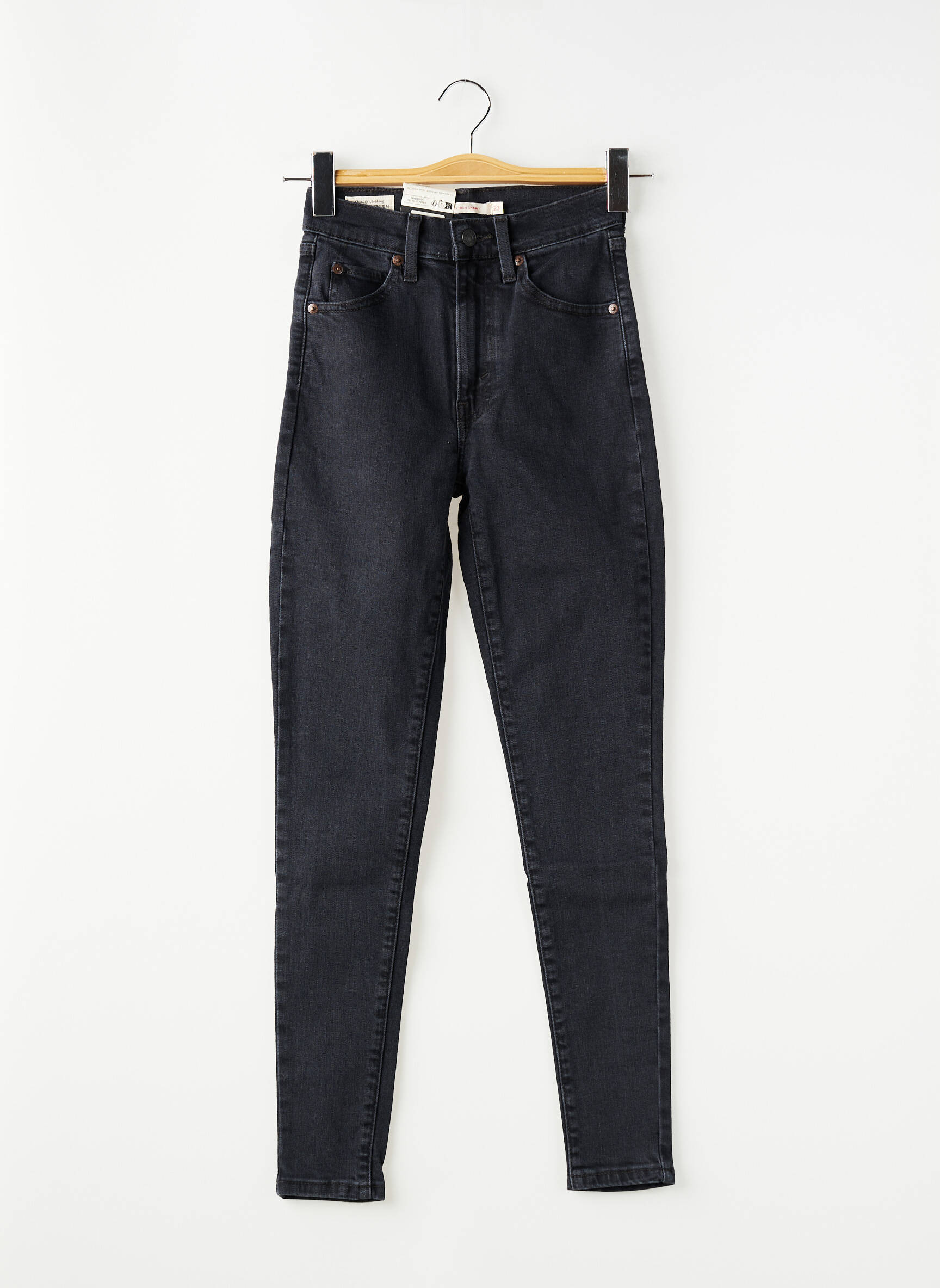 Jeans skinny tissage brut taille normale noir LEVI'S femme