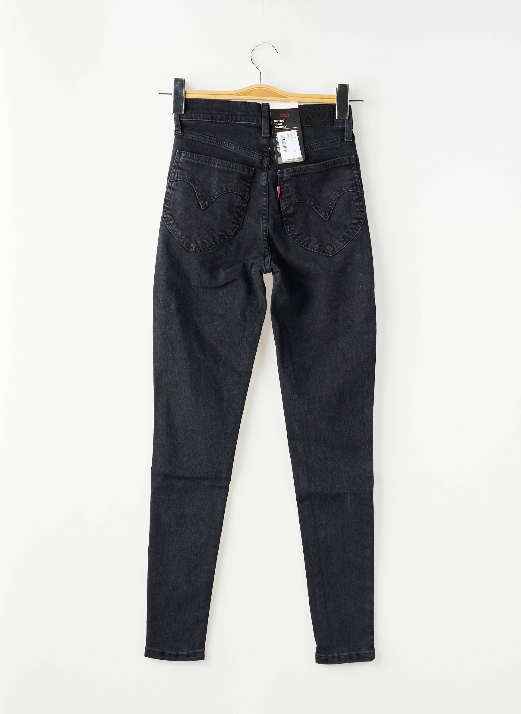 Jeans skinny tissage brut taille normale noir LEVI'S femme