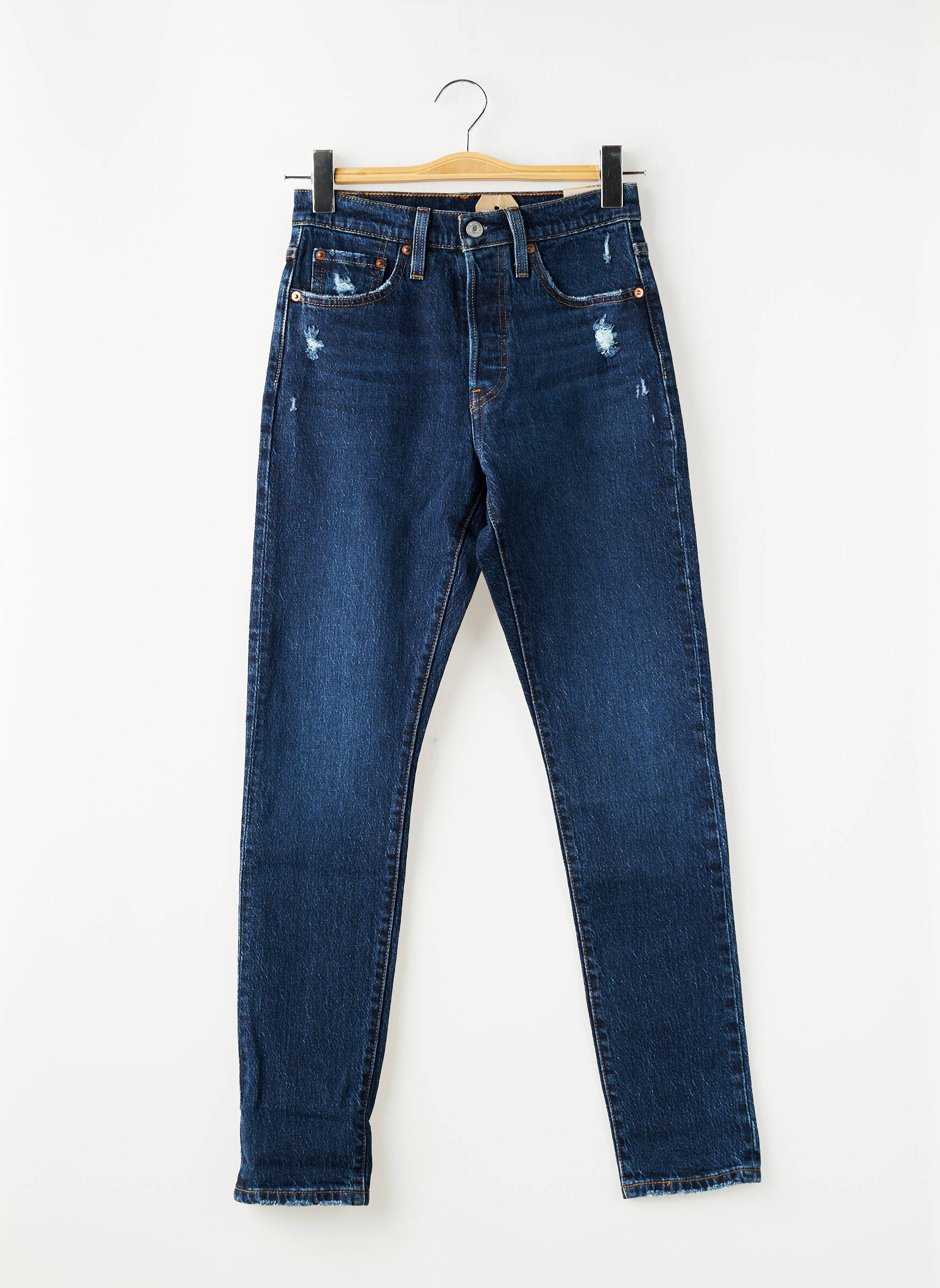 Jeans coupe slim tissage brut taille normale bleu LEVI'S femme