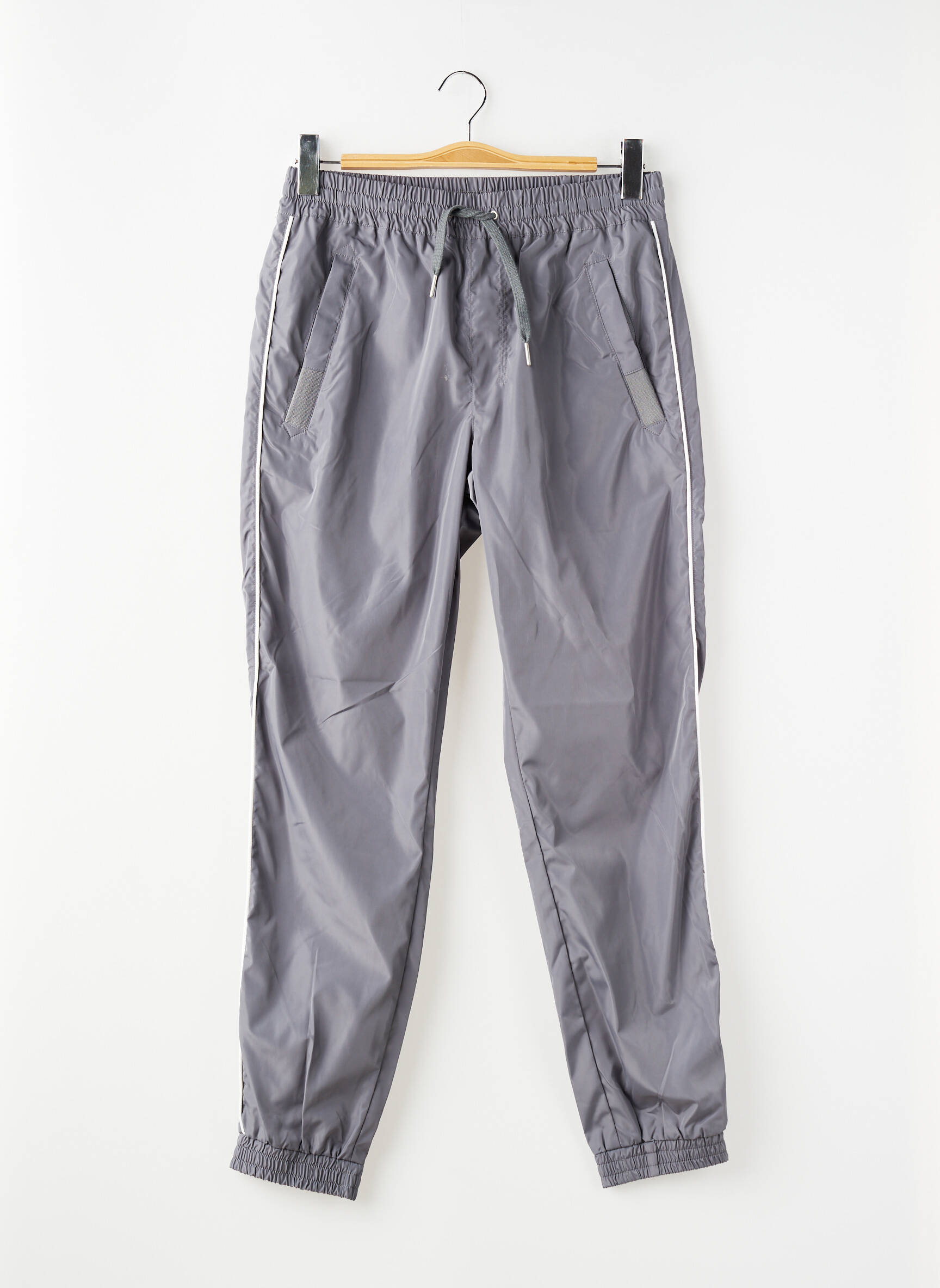 Jogging broderie galons latéraux taille normale gris SCHOTT homme