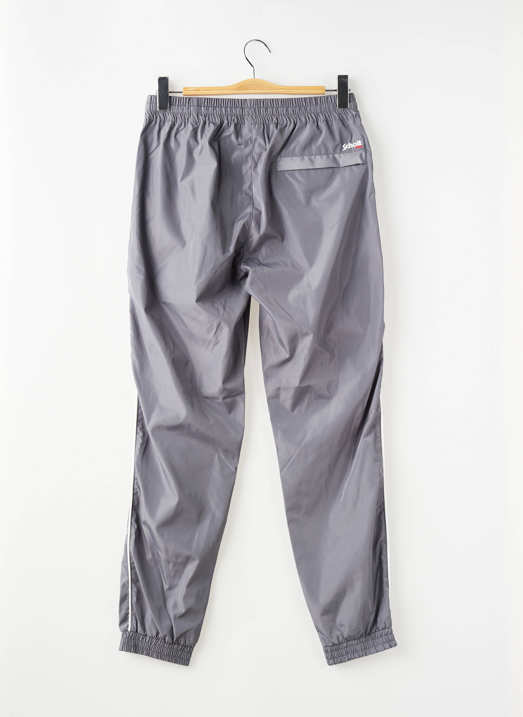 Jogging broderie galons latéraux taille normale gris SCHOTT homme