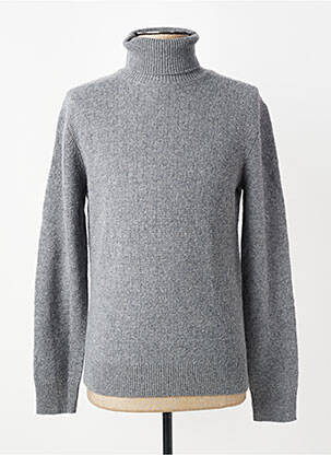 Pull col roulé stretch manches longues gris HACKETT homme