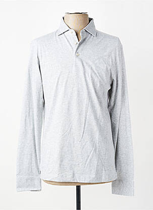 Polo tissage chiné manches longues gris HACKETT homme
