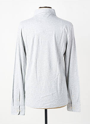 Polo tissage chiné manches longues gris HACKETT homme