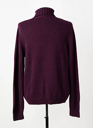Pull col roulé stretch manches longues violet FACONNABLE homme