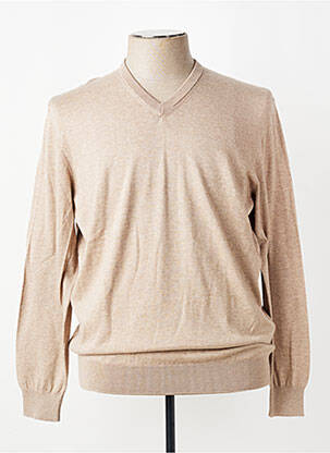 Pull col v manches longues marron HACKETT homme