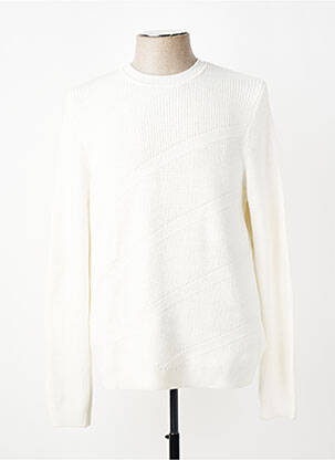 Pull stretch manches longues beige IKKS homme