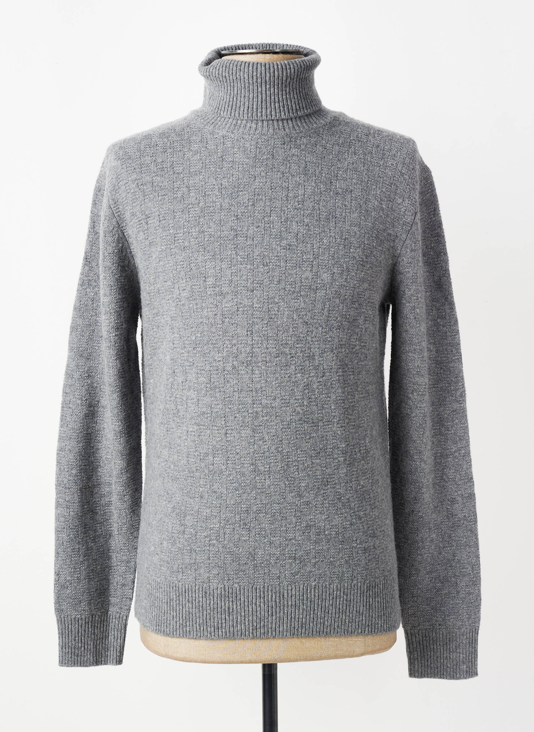 Pull col roulé stretch manches longues gris HACKETT homme