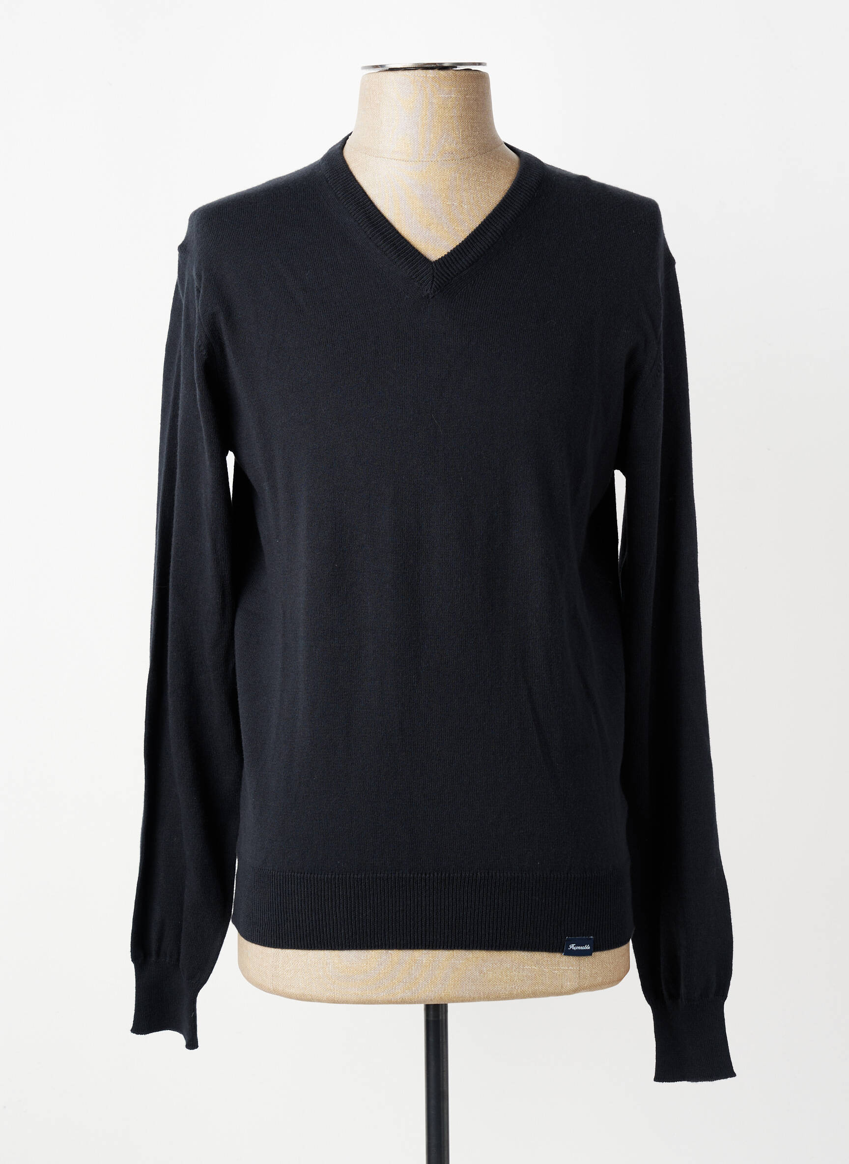 Pull col v manches longues noir FACONNABLE homme