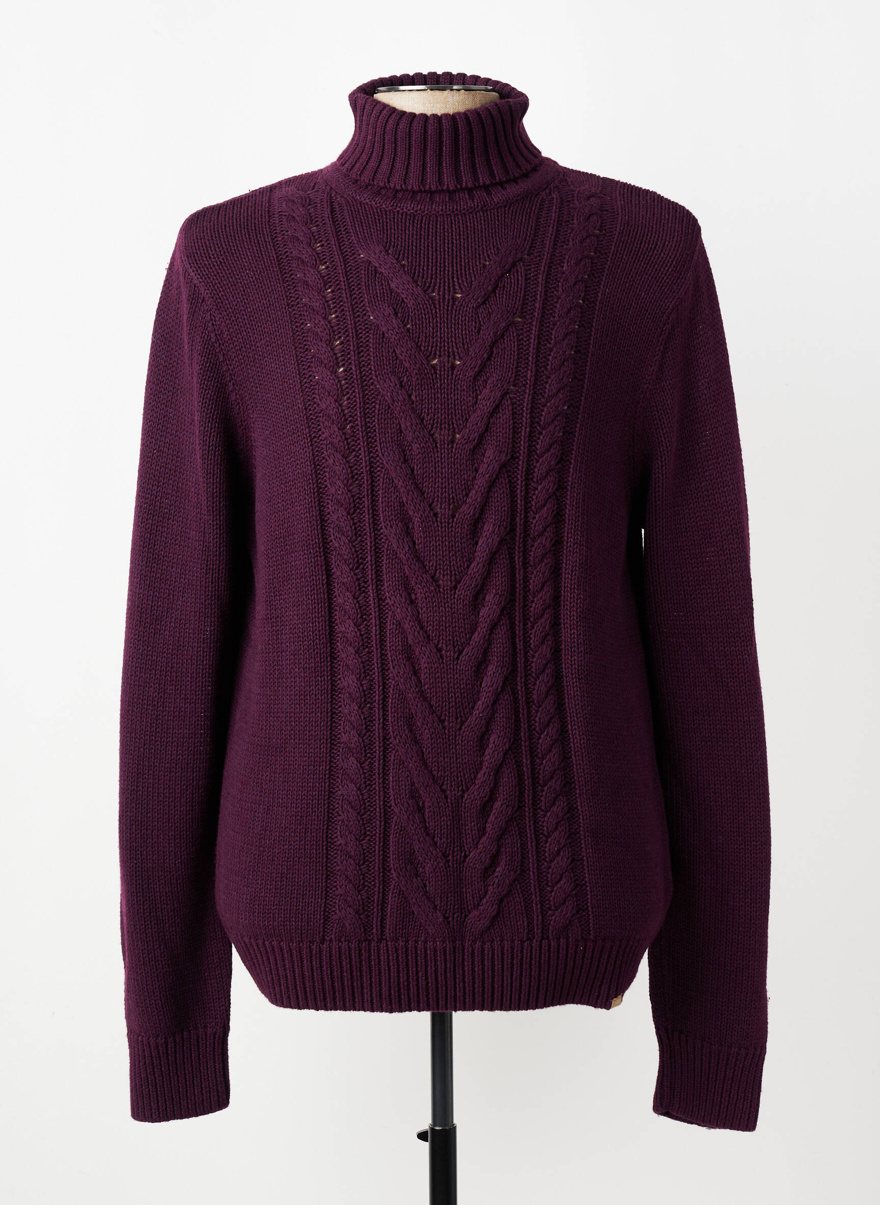 Pull col roulé stretch manches longues violet FACONNABLE homme