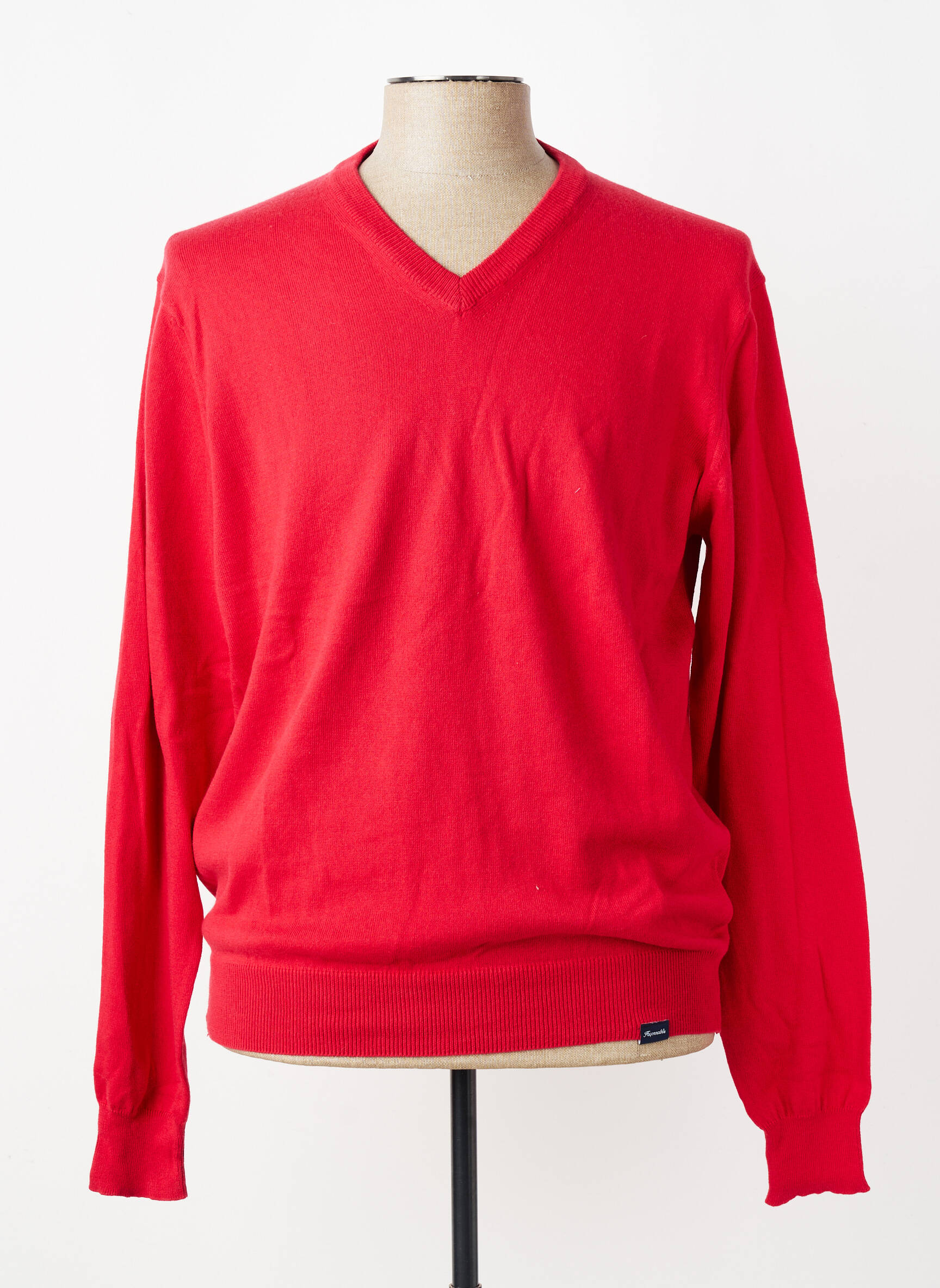 Pull col v manches longues rouge FACONNABLE homme