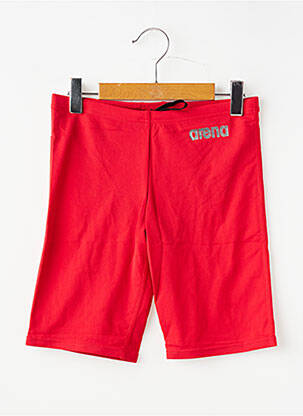 Short de bain effet matière satinée rouge ARENA garçon