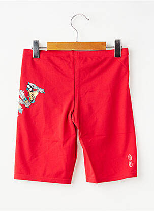 Short de bain effet matière satinée rouge ARENA garçon
