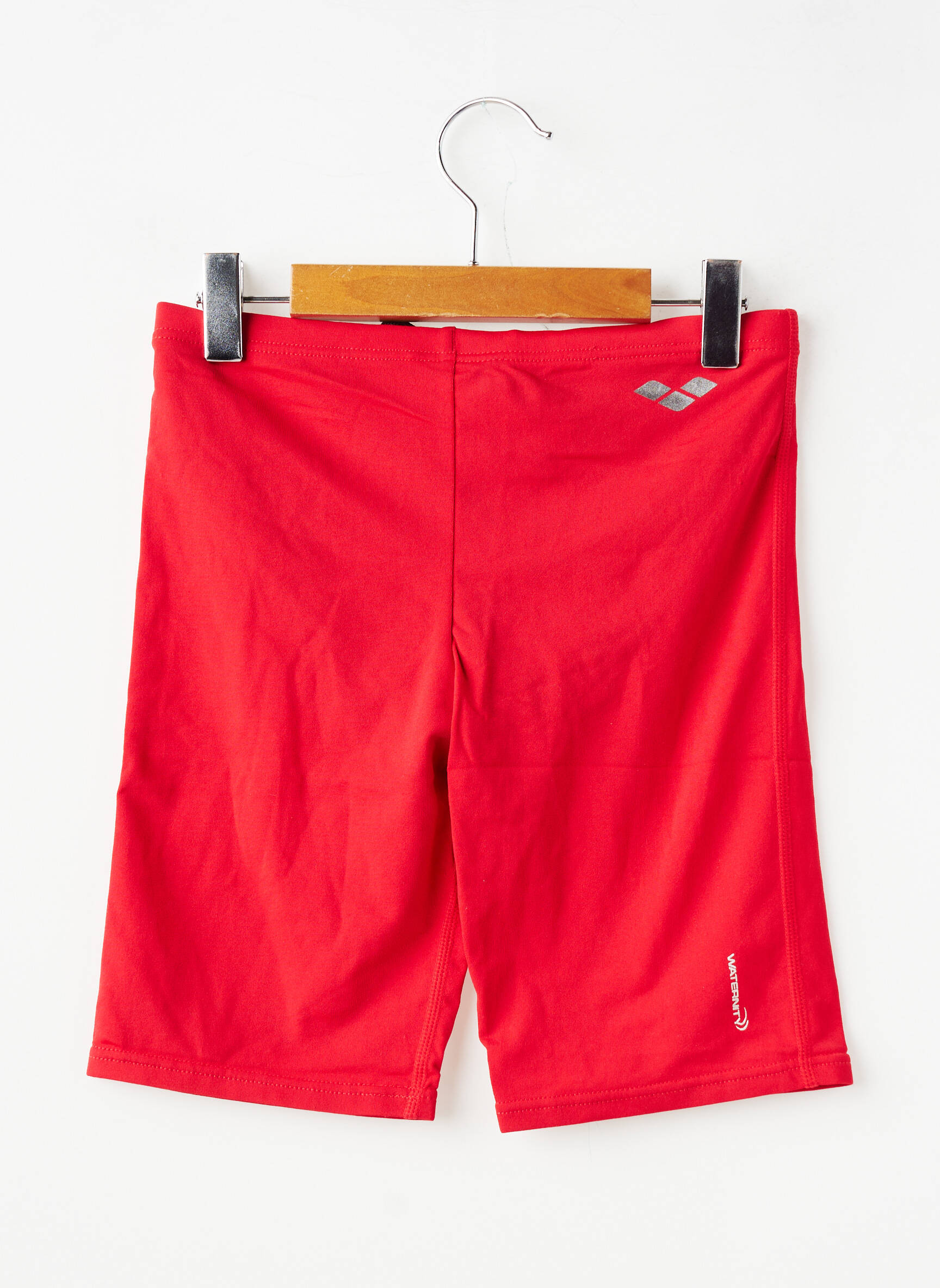 Short de bain effet matière satinée rouge ARENA garçon