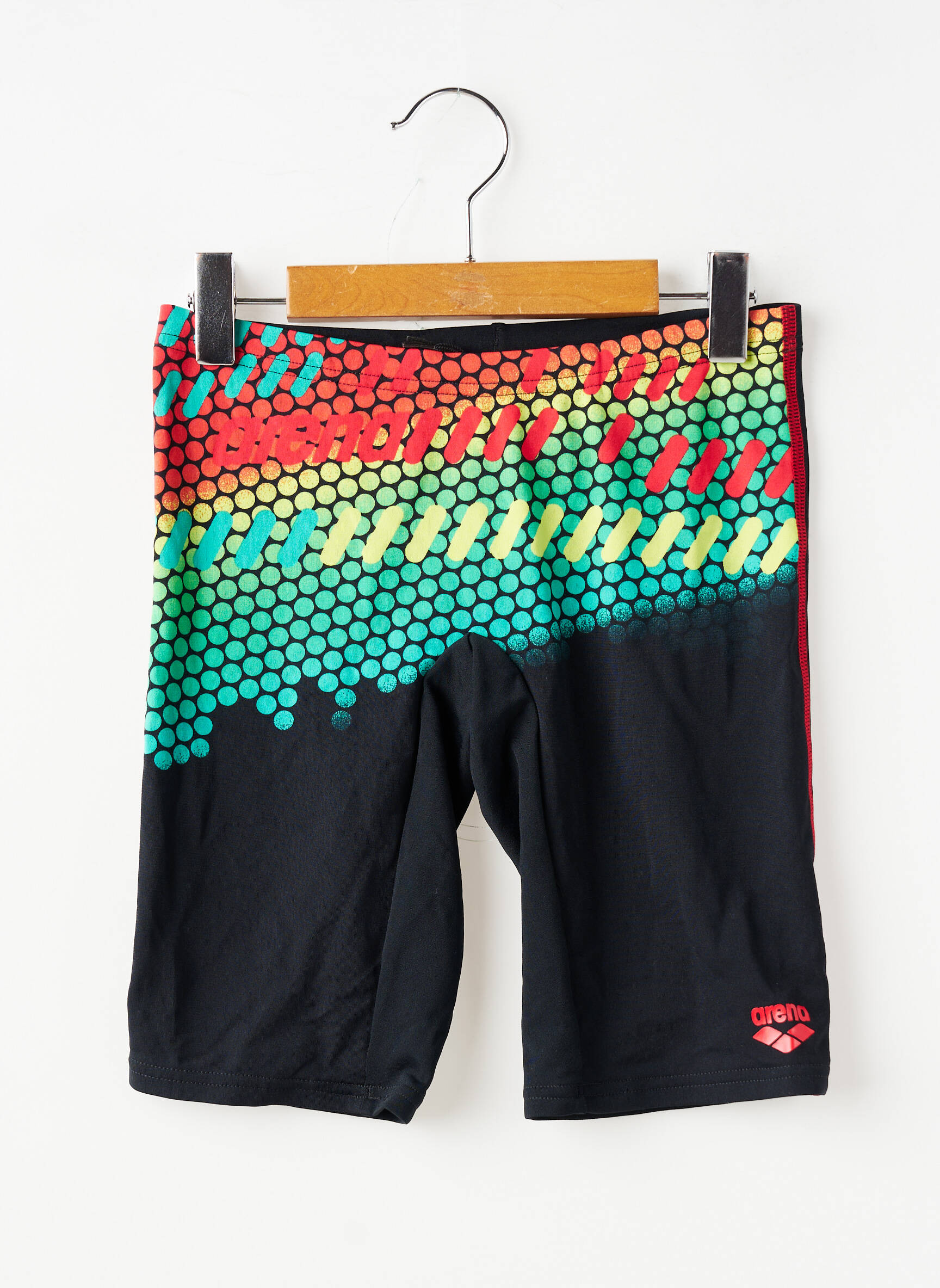 Short de bain effet matière satinée noir ARENA garçon