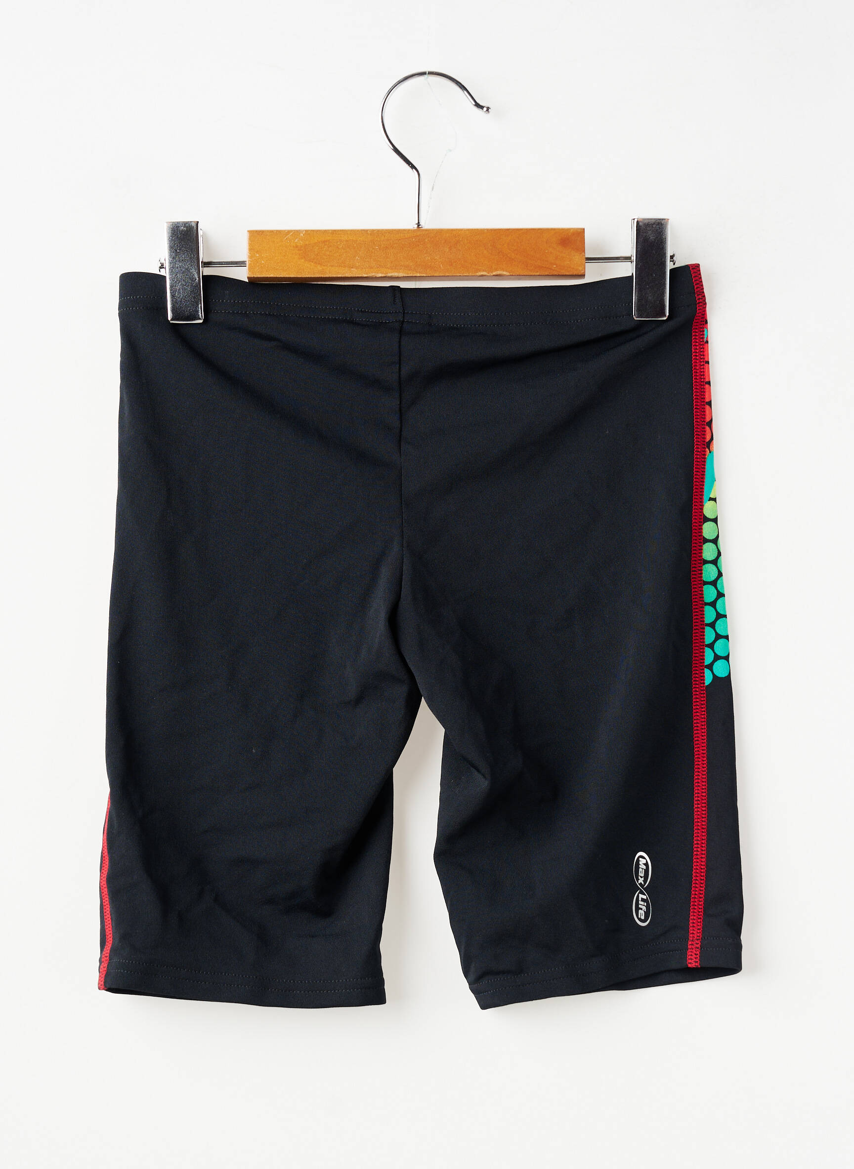 Short de bain effet matière satinée noir ARENA garçon