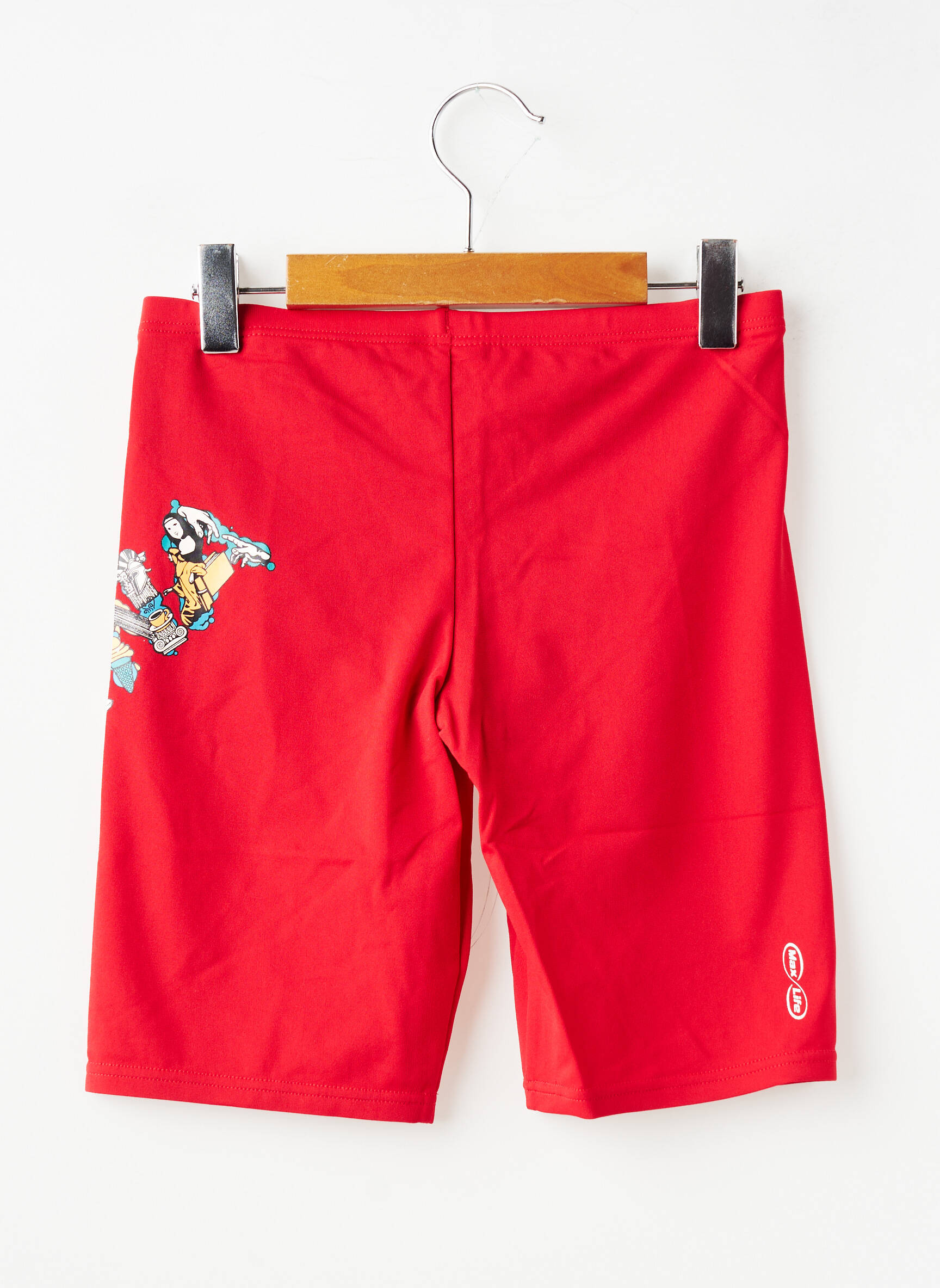Short de bain effet matière satinée rouge ARENA garçon