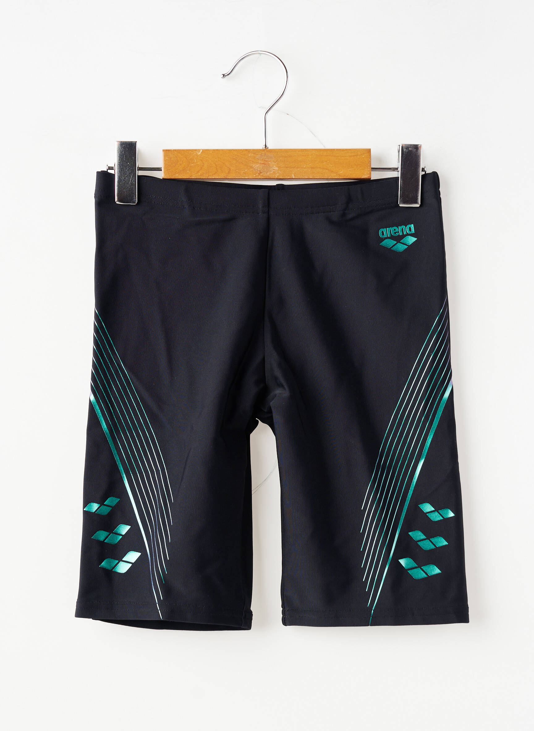 Short de bain effet matière satinée noir ARENA garçon