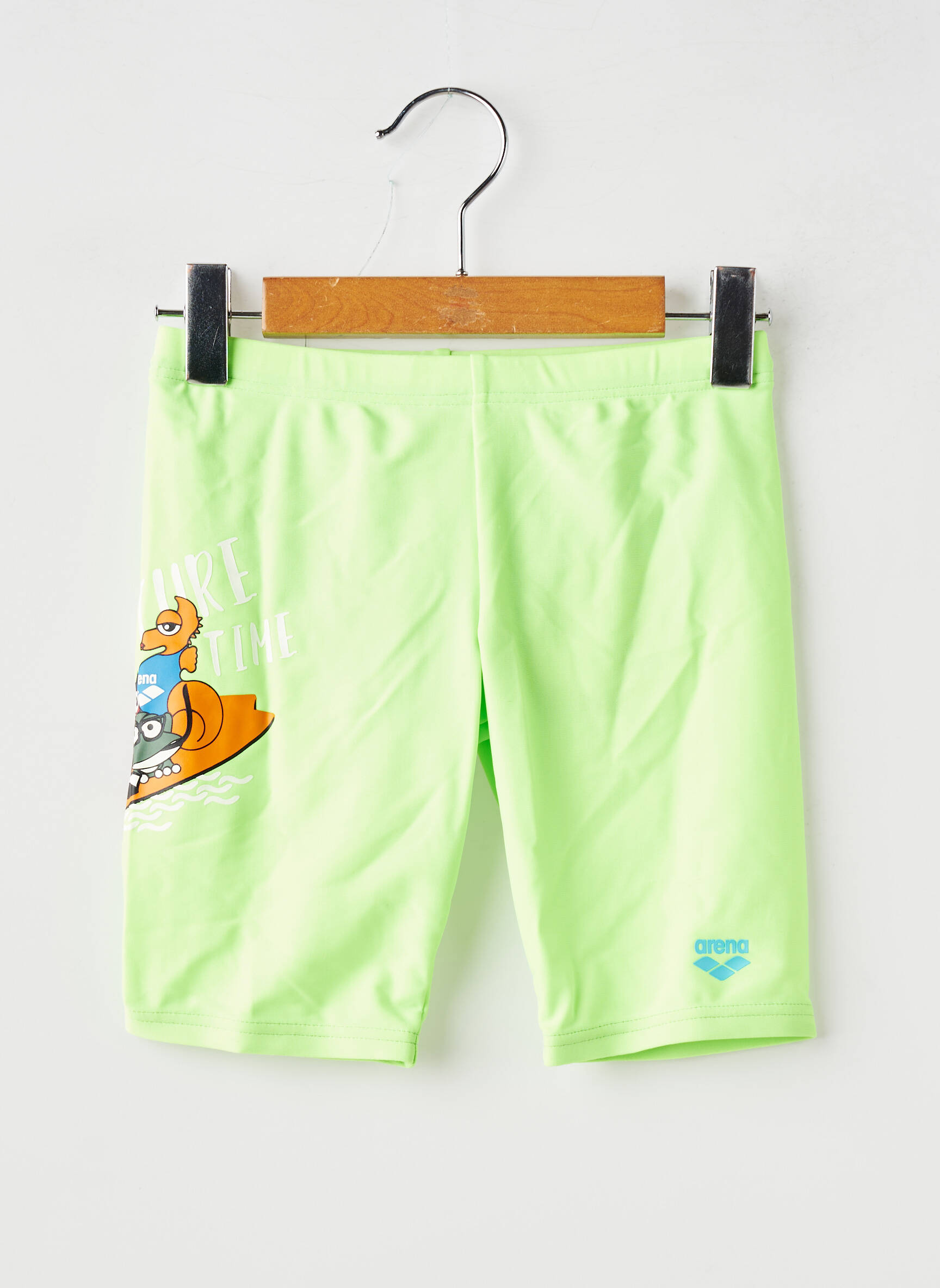 Short de bain effet matière satinée vert ARENA garçon