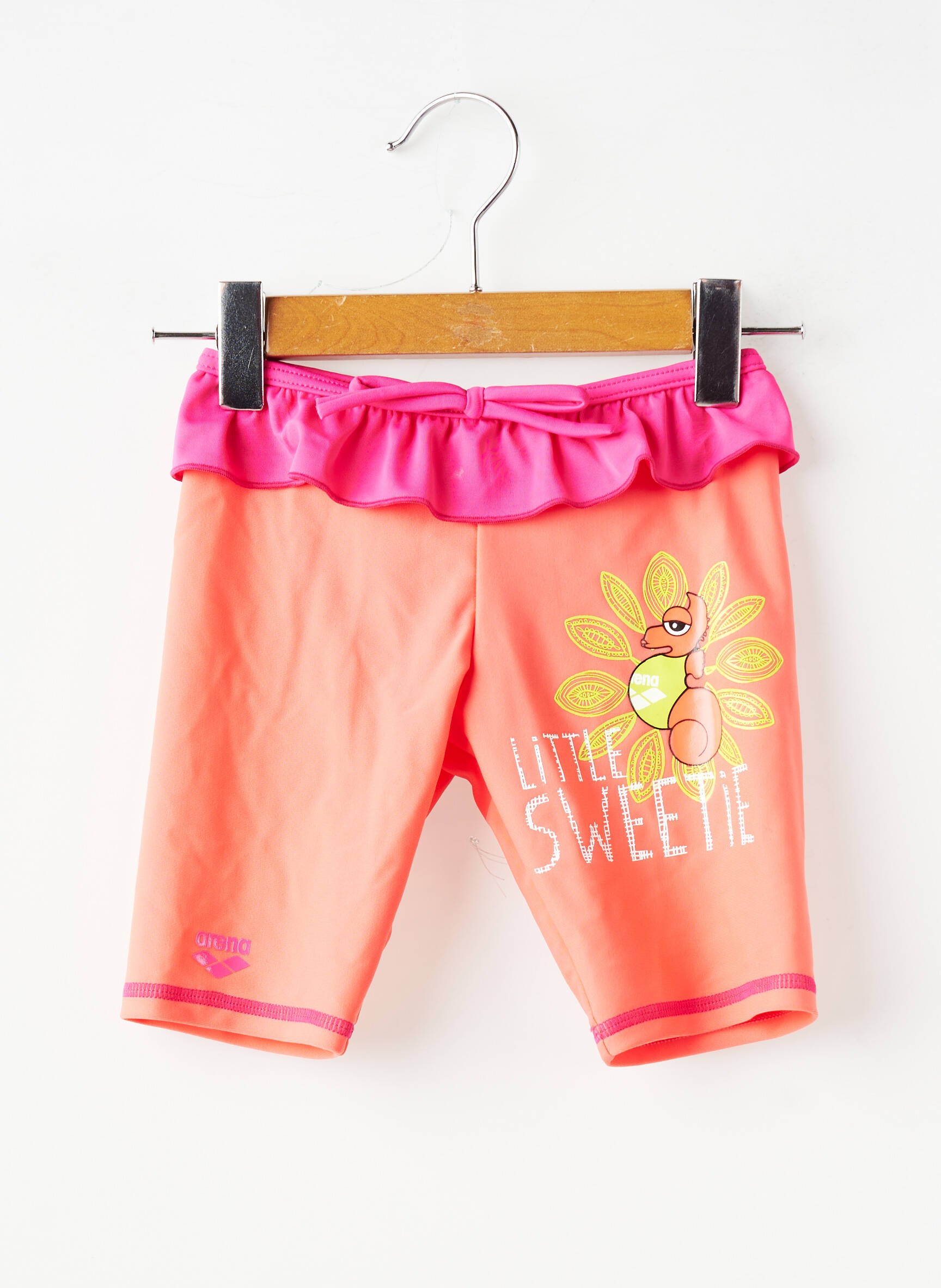 Bas de maillot de bain sérigraphie orange ARENA fille