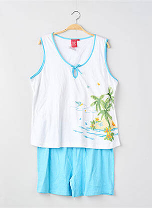Pyjama tissage jersey bleu FRANCOISE SAGET femme