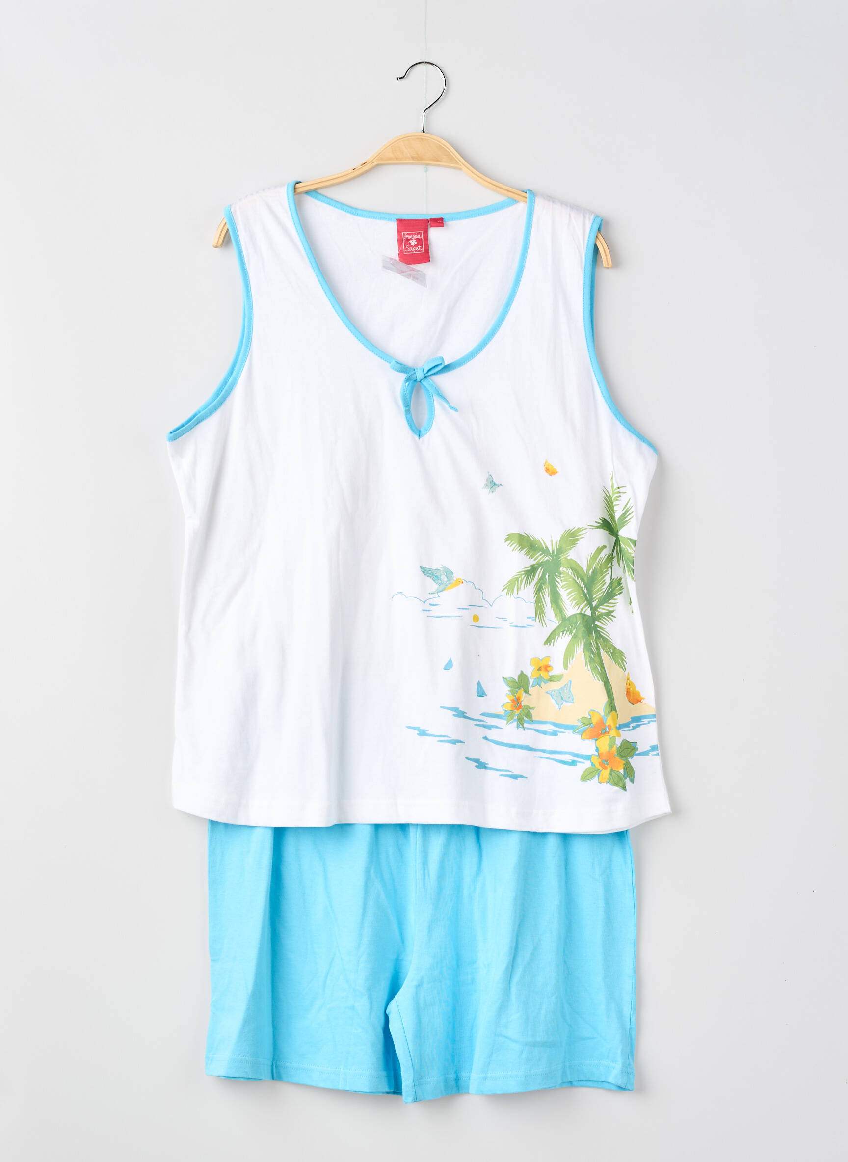 Pyjama tissage jersey bleu FRANCOISE SAGET femme