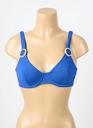 Haut de maillot de bain bretelles élastiquées ajustables haut soutien-gorge balconnet bleu AUBADE femme