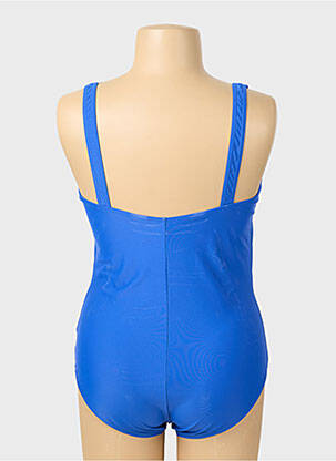 Maillot de bain 1 pièce effet matière satinée haut soutien-gorge moulé bleu DAMART femme