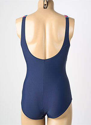 Maillot de bain 1 pièce effet matière satinée haut soutien-gorge moulé bleu DAMART femme
