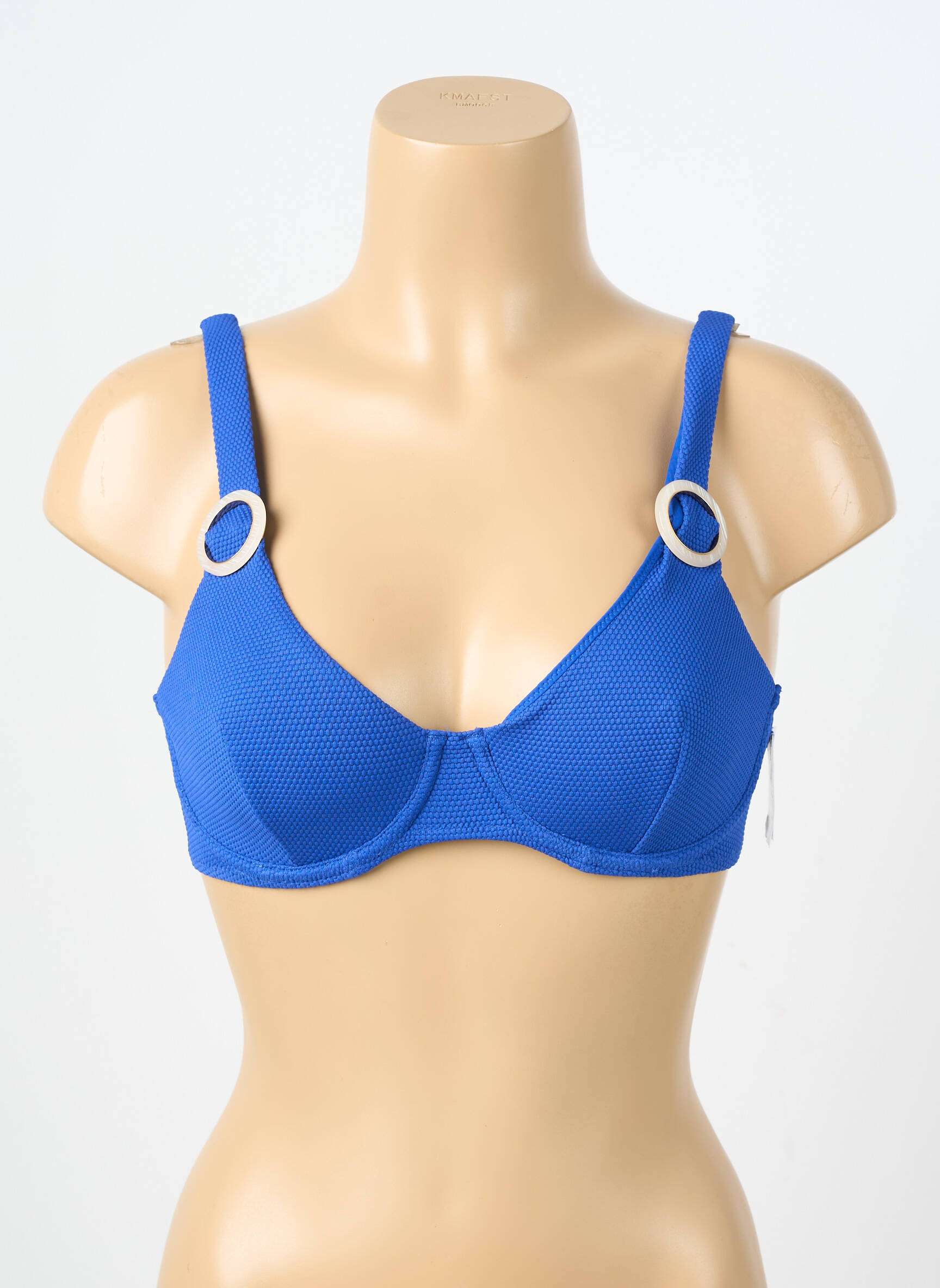 Haut de maillot de bain bretelles élastiquées ajustables haut soutien-gorge balconnet bleu AUBADE femme