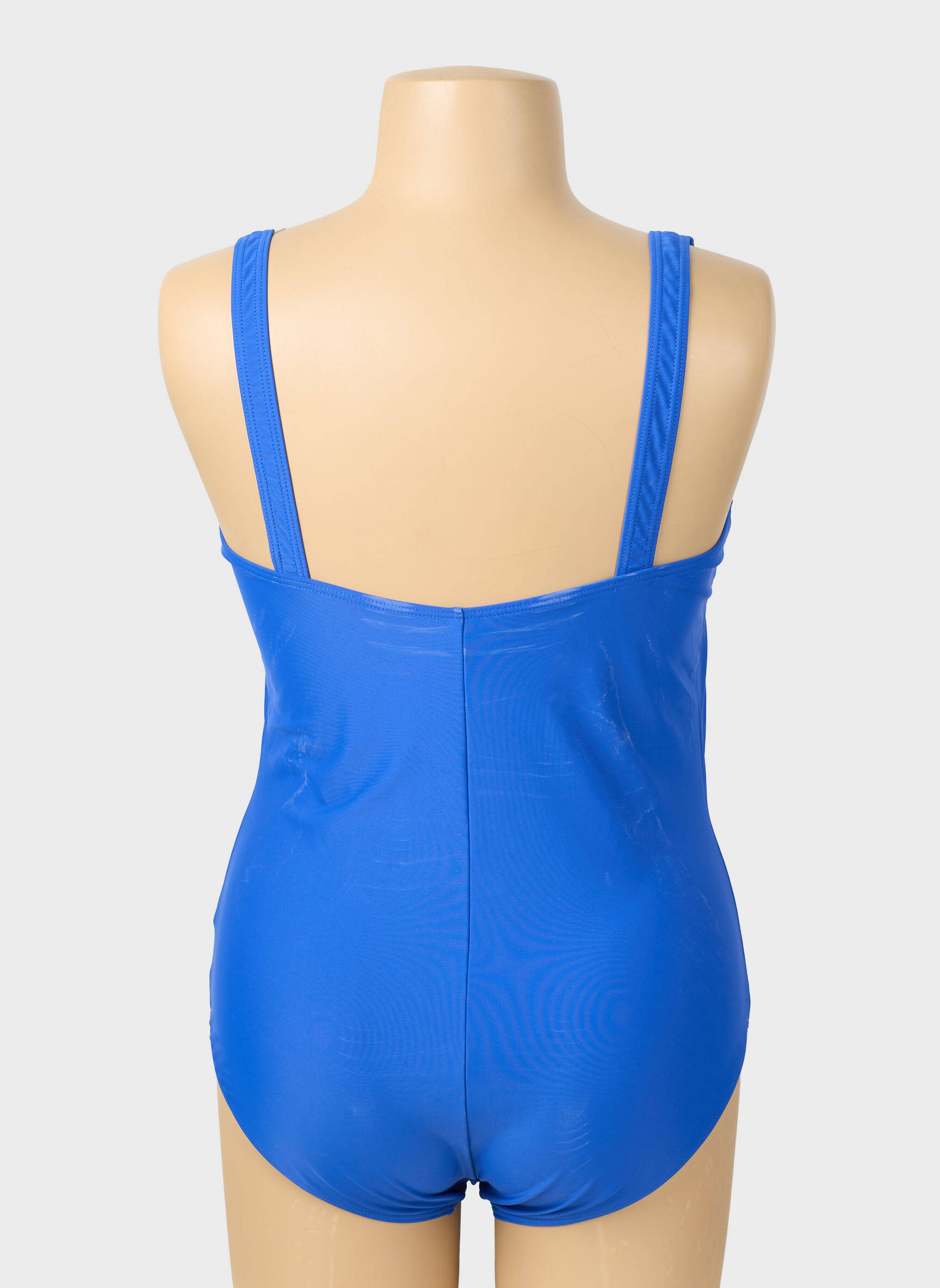 Maillot de bain 1 pièce effet matière satinée haut soutien-gorge moulé bleu DAMART femme