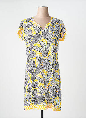 Chemise de nuit col v jaune ROSE POMME femme