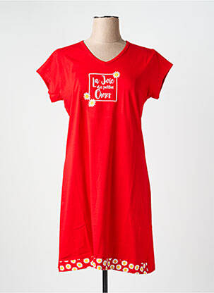 Chemise de nuit col v rouge ROSE POMME femme