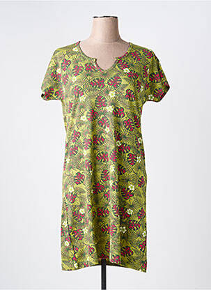Chemise de nuit imprimé fleurs vert ROSE POMME femme