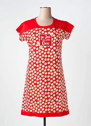 Chemise de nuit imprimé fleurs rouge ROSE POMME femme