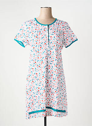 Chemise de nuit imprimé fantaisie blanc ROSE POMME femme