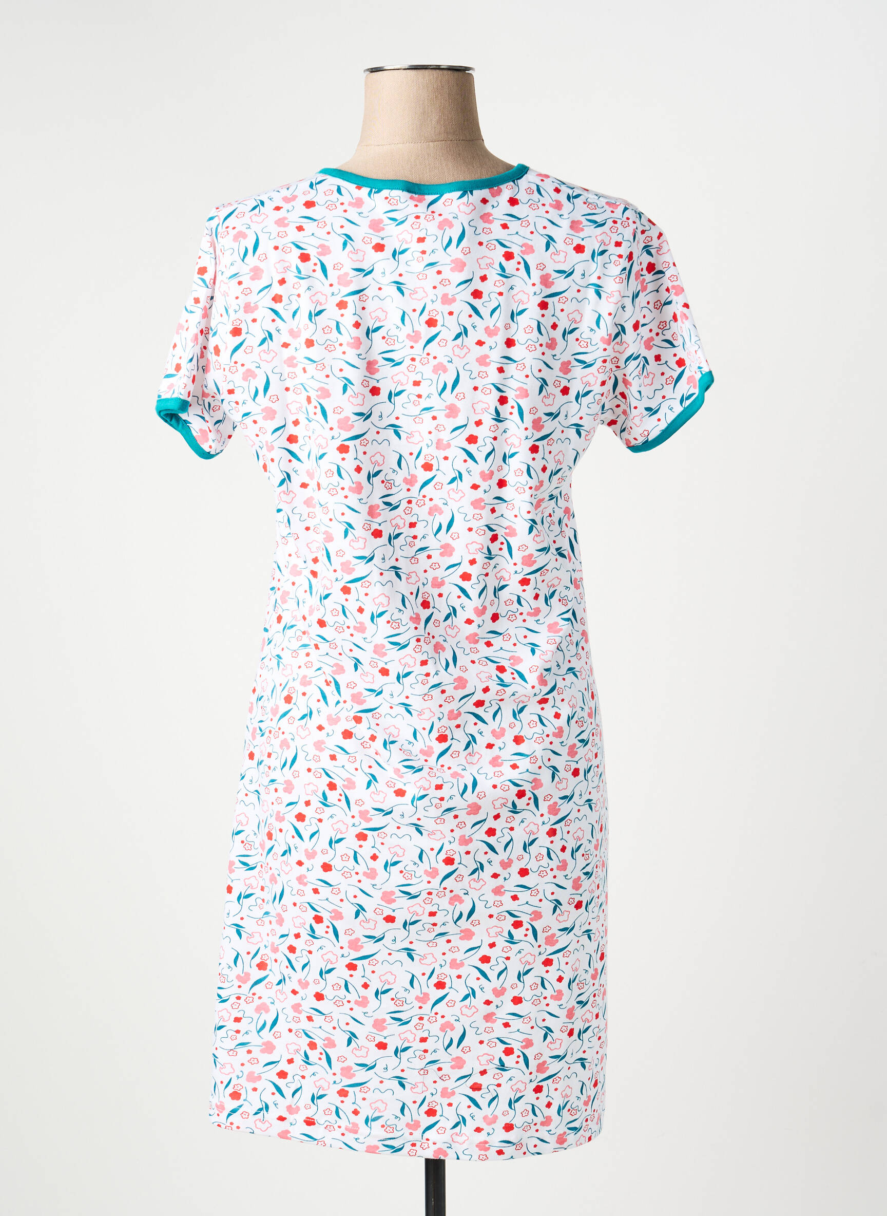 Chemise de nuit imprimé fantaisie blanc ROSE POMME femme