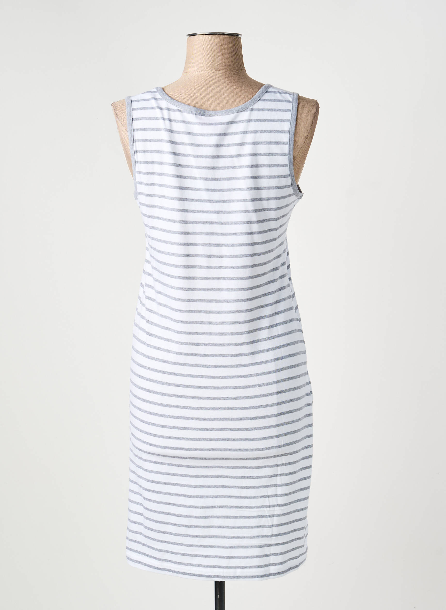 Chemise de nuit imprimé rayures blanc ROSE POMME femme