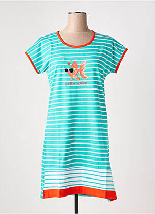 Chemise de nuit imprimé rayures bleu ROSE POMME femme